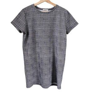 Antistar Black and White Plaid T-Shirt Minidress Large